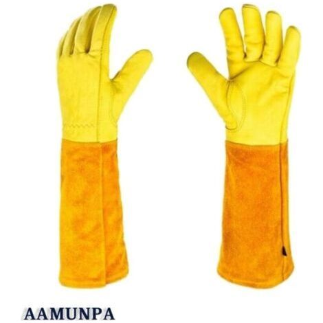 ALLIANDISGants de jardinage rsistants aux coupures et aux pines - Paire de Gants de Jardinage - Protection Cuir - Gants de Jardinage pour les pines et Ronces et Gants de Travail. jardiner,travaux mnag (1/5)