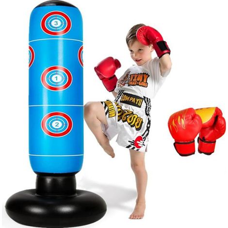 Sac de Boxe Enfant - 160 cm - Gonflable avec Base Stabilisée - Pour Enfants 3 à 12 Ans - 1 Pièce (1/5)