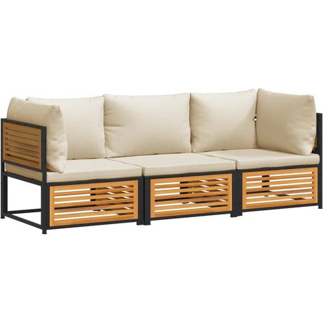 Maison Exclusive - 3-tlg. Garten-Sofagarnitur mit Kissen Massivho