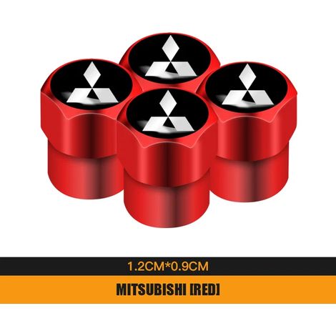 (B Rouge) 4 bouchons de valve de pneu en aluminium pour voiture, compatibles avec ASX, Lancer, Pajero, Outlander XL 3, L200 EVO et Galant. Accessoires auto (1/5)