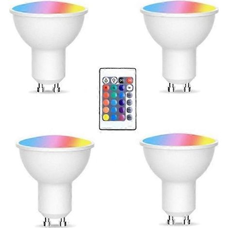 4 lampadine GU10 e 1 telecomando con funzione di memoria. Luce del punto 17 colori che cambiano e 4 modalità di illuminazione dinamica. (1/5)