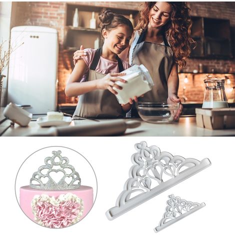2-teiliges Kronen-Ausstechformen-Set für Cupcakes, Cupcakes, Fondant und andere Backformen, Küchenwerkzeuge für Teig und Ton (1/3)