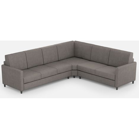 Canapé d'angle moderne italien tissu gris Korane - 5 tailles 281x221 cm-Taille 281x221 cm (1/5)