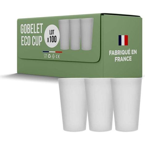 SPARKLERS CLUB Lot de 100 Gobelets Réutilisables ECOCUP 30cl - Gobelet Bière et Réutilisable en Polypropylène,Prise en Main facile, Gobelet Eco Cup pour tout évènement