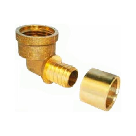 Raccord PER à glissement - Coude femelle - Diam 12mm - Filetage 15x21 - BOUTTÉ