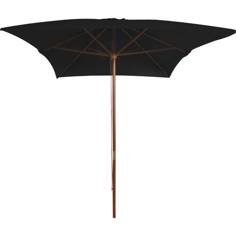 Maison Exclusive - Sonnenschirm mit Holz-Mast 200x300 cm Schwarz