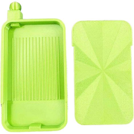 Plateau pour peinture diamant à double compartiment avec couvercle et bec verseur latéral vert clair (1/5)