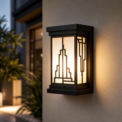 Applique murale extérieure LED IP65 étanche, ABS et PC, lumière large angle anti-éblouissement pour jardin terrasse 245x110mm (1/4)