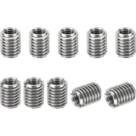 Filetage Adaptateurs Manchon Réduction Écrou Insert Fileté, 10 pcs M81.25 Mâle à M50.8 Femelle Réparation Insérer Écrou Vis Réducteur Conversion Inox Acier Fixation 10mm (1/5)