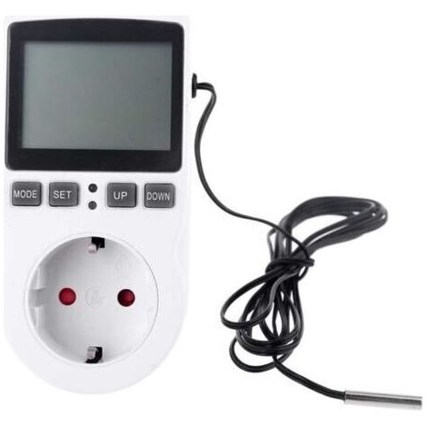 Thermostat Numérique Prise Contrôleur de Température Sortie 1.7m Sonde 220V 110V 15A ℃ Chauffage Refroidissement Contrôle pour Couveuse Semence Thermostat minuterie interrupteur prise de contrôle de t (1/4)