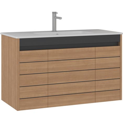 Mobile lavabo "Ricato 100" - 101 x 47 x 62 cm - Noce (1/5)