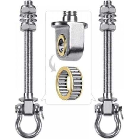 Lot de 2 crochets de balançoire avec roulement en acier inoxydable 304 pour poutres en bois et métal, parfaits pour accrocher des hamacs, des balançoires de yoga, une balançoire de porche (1/5)