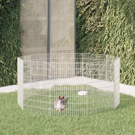 vidaXL Recinto animales corral 10 paneles hierro galvanizado 54x80 cm (1/4)