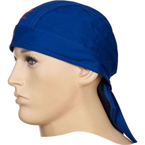 ELMAG Hitzekopfschutz Bandana blau WELDAS 23-3612, aus Baumwolle, KopfØ 46-68 cm, feuerhemmend (1/2)