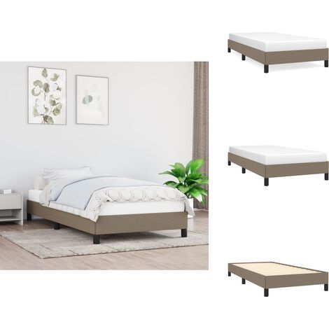 Bettgestell ohne Matratze Taupe 100x200 cm Stoff - Bettrahmen - Doppelbett - Lattenrost - Schlafzimmermöbel - Boxspringbetten (1/5)