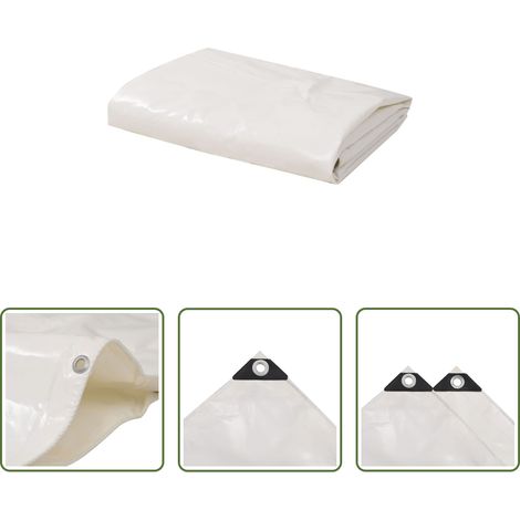 vidaXL Bâche de protection - Bâche 650 g / m² 1,5 x 10 m Blanc (1/5)