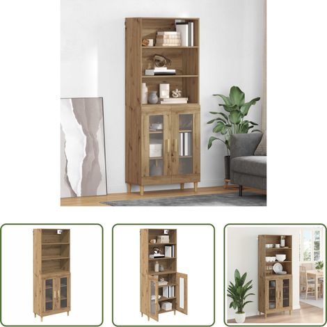 Buffet bois - Haut Armoire Chêne artisanal 69,5 x 32,5 x 180 cm (1/5)