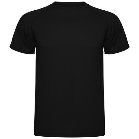 Camiseta técnica de manga corta ranglán de escote redondeado MONTECARLO S Negro (1/3)