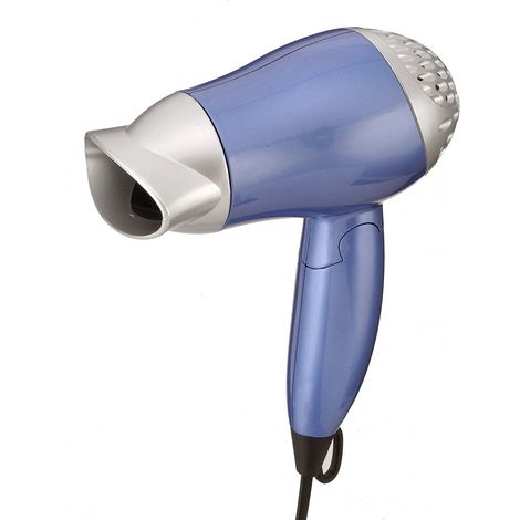 MPM SS-1205 Secador de Pelo de Viaje, Plegable, Compacto, 2 Niveles Velocidad, Boquilla 360º 1200W Azul (1/2)