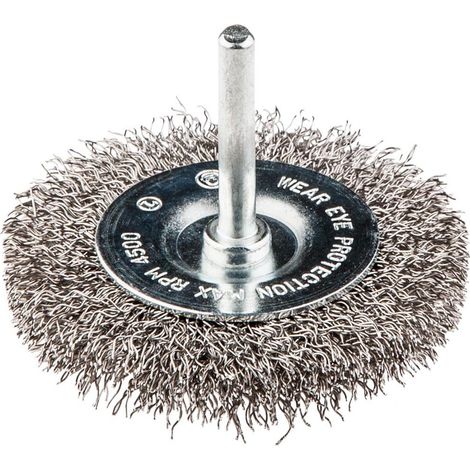 Brosse à disque métallique avec tige de 50 mm, INOX (1/2)