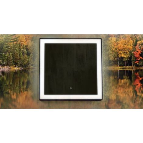 Miroir carré 60x60 cm avec lumière LED et détecteur tactile (1/3)