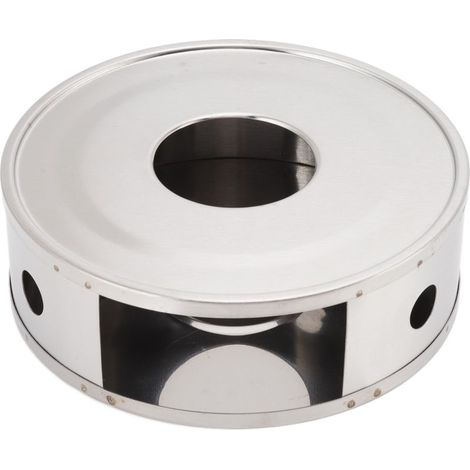 1 réchaud à théière, design évidé circulaire, acier inoxydable, pour bougie chauffe-plat, usage intérieur (1/5)