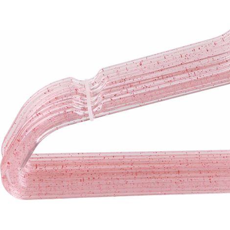 Porte-bagages en Plastique (Hangers) - 10Pcs - Rouge Brillant Cristal Transparent Sans Couture 40cm - Suspension Sécurisée Multifonction pour Placard Wardrobe (1/5)