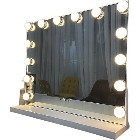 Kit d'éclairage miroir avec 14 ampoules pour coiffeuse, miroir LED Hollywood à intensité variable, éclairage de coiffeuse USB avec interrupteur (1/5)