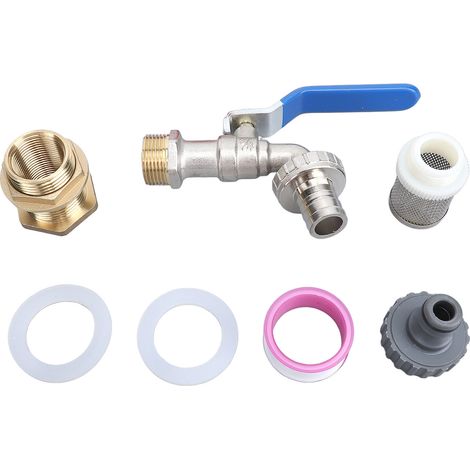 Kit di rubinetteria professionale in ottone per la raccolta dell'acqua piovana, efficiente e a risparmio energetico, per serbatoi da 3/4, vasche da bagno e piscine con filtro.