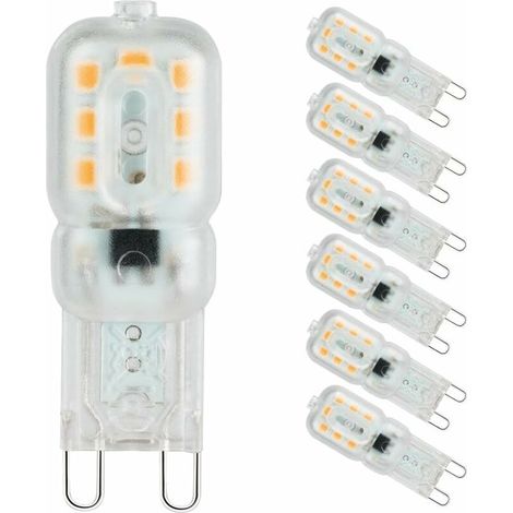 VURAHOME -Ampoule Led G9 Lampe, Blanc Chaud 3000K, G9 LED 3W (33W Ampoules Halogène Équivalent), AC 220-240V - Angle du faisceau 360°, [Classe énergétique A+] Guazhuni Pack de 6 (1/5)
