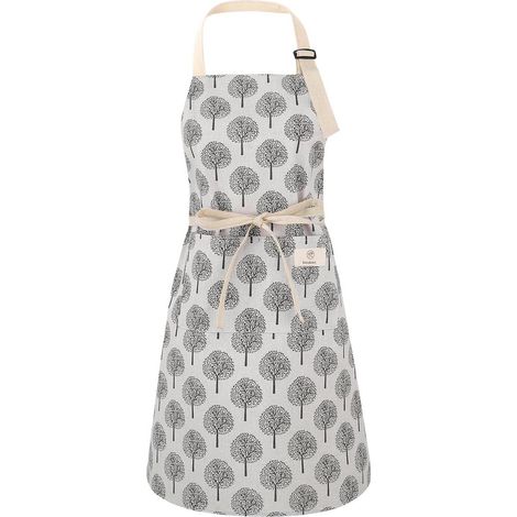 Tablier de cuisine Elkuaie - Tablier de cuisine - Doux et léger avec col et ceinture réglables - 1 pièce - Pour femme et homme Gris (1/5)