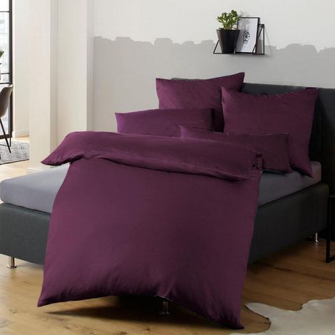 Bettwäsche 155x220 Mikrofaser 155 x 220cm + 80 x 80cm 08 - Lila (1/5)