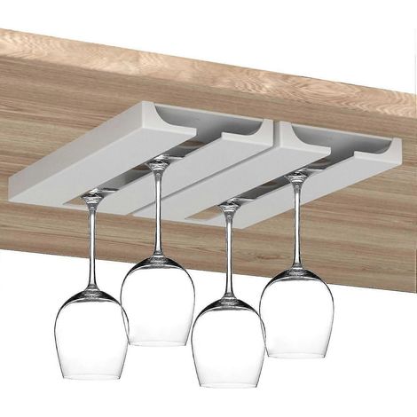 Porte-verres à vin, support pour verres à vin sans perçage à fixer sur une étagère ou dans un placard, porte-verres suspendu Organi-Good (1/5)