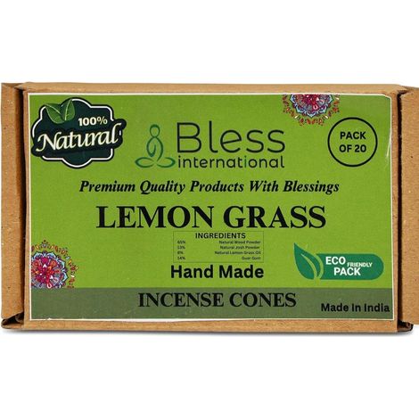 Räucherkegel Lemongras handgemacht, 20 Stück, natürlich, für Entspannung & Yoga (1/5)