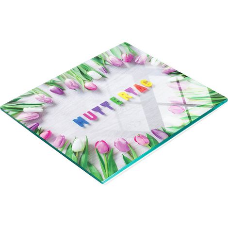 Tablero decorativo multifuncional de vidrio templado para el D铆a de la Madre, 60x52 cm.