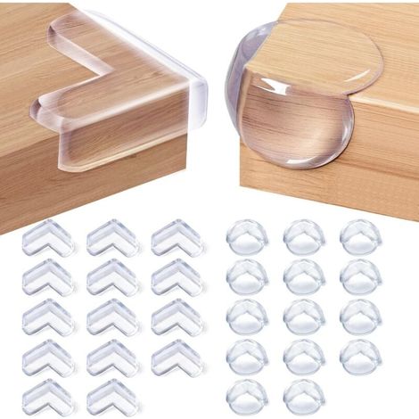 Babysicherer Tischeckenschutz, 28 Stück Eckenschutz und Kantenschutz Tischeckenschutz Babysicherer Eckenschutz mit verbessertem Sekundenkleber für Tische und Möbelecken (1/4)