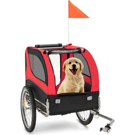Remolque para perros para bicicleta remolque para mascotas para bicicleta 40 kg de capacidad de carga rojo