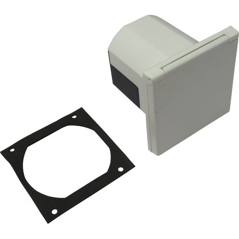Mains Hook Up Inlet Socket 240V (White Flush Fitting Caravan 3 Pin Electric Connector)