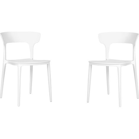 Sedia cucina moderna impilabile per interni ed esterni 2 sedie Bianco - LIAM (1/5)