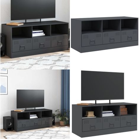 TV-Schrank Anthrazit 99x39x44 cm Stahl - TV-Schrank - Fernsehtisch - Stahlregal - Anthrazit - Wohnzimmermöbel - Home & Living (1/5)