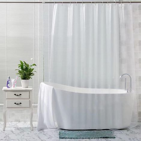 Rideau de Douche Rideau de Salle de Bain Transparent Imperméable et Antimould 200cm Drop, 180cm-300 cm Extra Large Rideaux de Bain, Séchage Rapide PVC Rideaux de Douche (200x200cm) (1/5)
