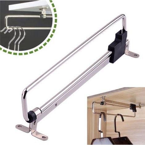 LYERCW - Tringle à vêtements extensible - 40 cm - Tringle à vêtements réglable - Tringle télescopique pour penderie - Convient à tous types d'armoires de maison et de bureau (1/4)