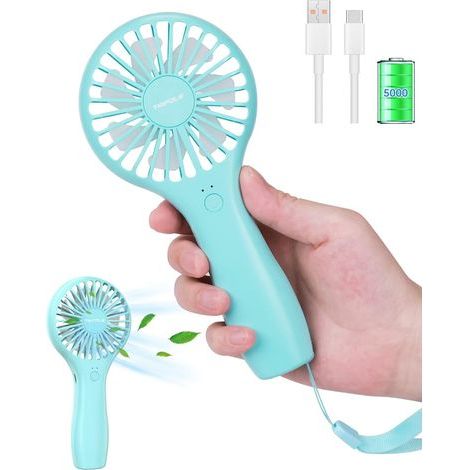Mini-Tragventilator, 5000-mAh-Akku, kleiner USB-Taschenventilator für den Innen- und Außenbereich (1/5)