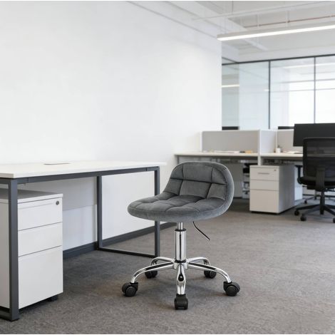 MEUBLIV Silla de oficina giratoria con ruedas gris oscuro, altura regulable, respaldo bajo (1/5)