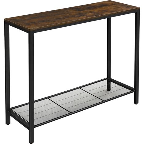 Consola industrial tipo loft con estante metálico estrecho para recibidor o sala de estar, 100x35x80 cm, BEGRYF