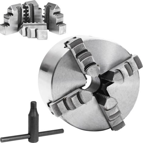 Mandrin de tour auto-centrant à 4 mâchoires 100 mm Acier CFW573477 (1/5)