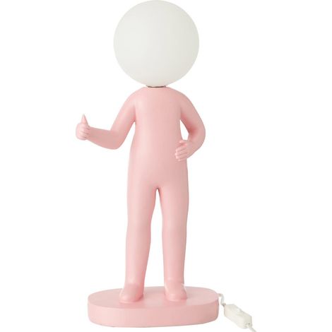 Lampe à Poser en Résine "Pouces" 44cm Rose (1/3)