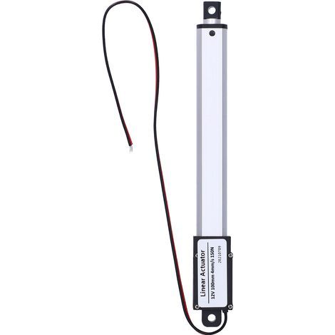 Elektrischer Stellantrieb für 12 V Gleichstrom, 100 mm Hub, integrierter Endschalter, geräuscharm, miniaturisiert, für industrielle und landwirtschaftliche Anwendungen, 4 mm/s, 150 N Schubkraft. (1/5)