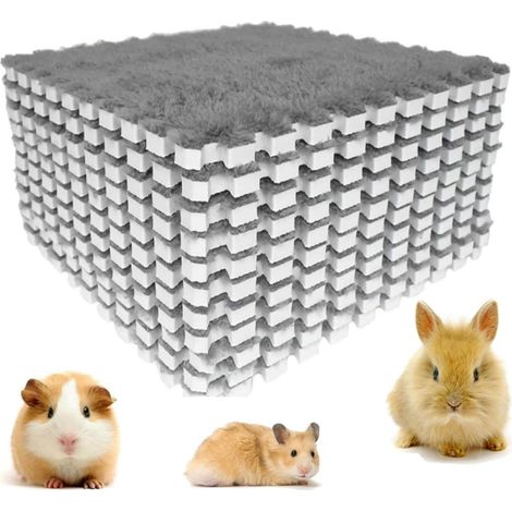 Guinea Pig Sleeping Mat Set of 10 Washable Reusable Small Animal Sleeping Mats Soft Warm Sleeping Mat for Rabbit Hamster Guinea Pig 30 x 30 cm Grey (1/5)