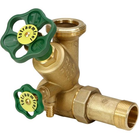 Schlösser Abzweig-T-Ventil KFR, Freistromventil mit nichtsteigender Spindel, DN 32, Eingang 1 1/4", oberer Ausgang 2"